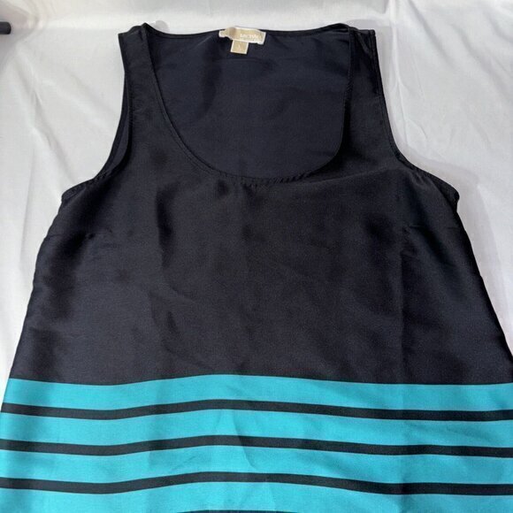 Michael Kors Women's Tile Blue Satin Pullover‎ Satin Shell Top L - Picture 2 of 6